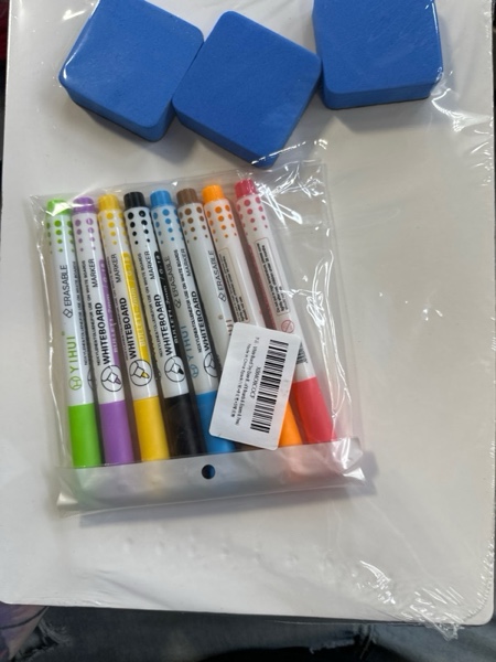 Condition photo showing New/Like New for White Board Dry Erase Boards Classroom Pack Mini White Boards 9" x12” Double Sided Personal Whiteboards for Students Teachers School Supplies Lapboards (Set of 6 Boards & Erasers & Pens)