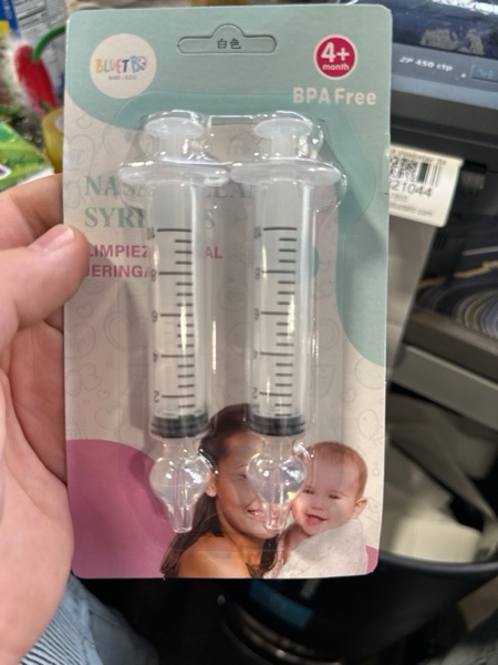 Condition photo showing New/Like New for Bluet B - Baby Nasal Syringe (2-Pack) - Safe Silicone Nasal Aspirator for Newborn - Infant Mucus Removal - 10ml Nose Cleaner Syringe for Baby - Toddler Congestion Relief - Reusable Tips - White 10 ml White