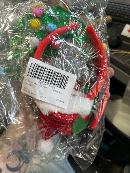 Condition photo showing New/Like New for FRCOLOR Christmas Headbands for Women 4Pcs Hat Christmas Tree Headband Hat for Party Favor