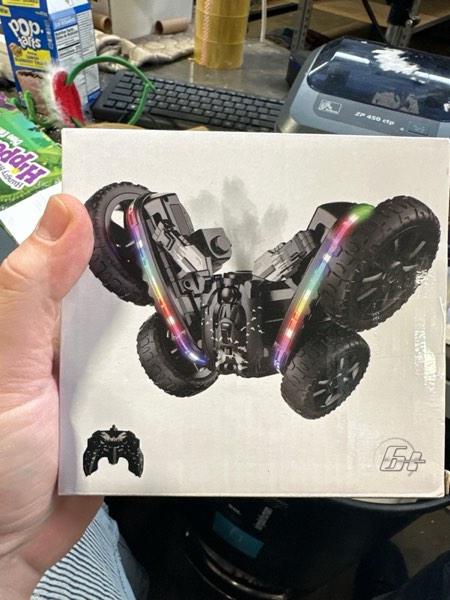 Condition photo showing New/Like New for 360°Rotating Remote Control Car, 4WD RC Cars with Cool Spray, 2.4Ghz Double Sided RC Stunt Truck for 6-13 Year Old Boy Toys Birthday Gift Black