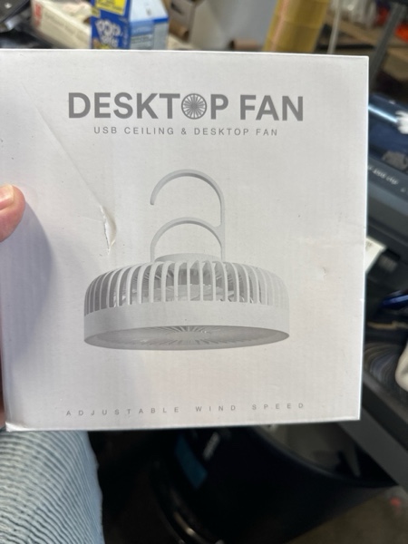 Condition photo showing New/Like New for Camping Fans for Tents,Camping Fan with Light,Camp Fan for Tent, Personal USB Desk Fan Rechargeable Remote Control White Fan, 7 Inch Portable Outdoor Small Hanging White fan with remote