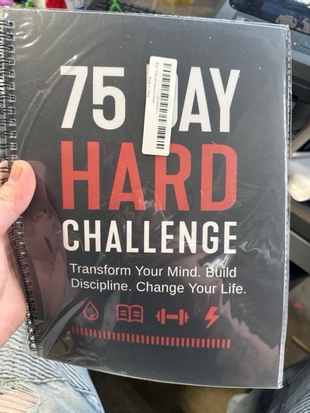 Condition photo showing New/Like New for 75 Day Hard Challenge Journal for Men or Women – 75 Hard Challenge Book with Daily Planner, Rainbow Pages & Wellness Trackers – 75 Challenge Planner Tracker for Fitness, Habits & Self-Care