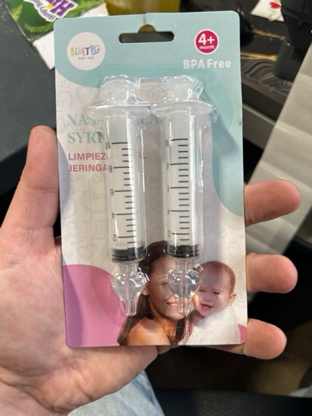 Condition photo showing New/Like New for Bluet B - Baby Nasal Syringe (2-Pack) - Safe Silicone Nasal Aspirator for Newborn - Infant Mucus Removal - 10ml Nose Cleaner Syringe for Baby - Toddler Congestion Relief - Reusable Tips - White 10 ml White