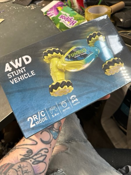 Condition photo showing New/Like New for ToyFuntasy Gesture Sensing RC Stunt Car Toy for Kids - 2.4GHz Hand Controlled Remote Control Twist Car, Birthday Gifts for 6 7 8 9 10 11 12 Year Old Boys, Lights & Music, Off-Road Vehicle Gesture Sensing Rc Car