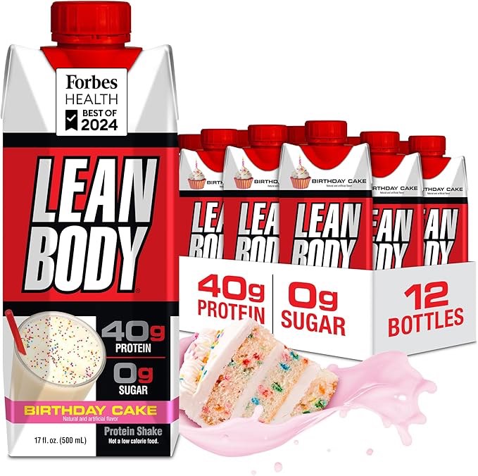 Lean Body Protein Shake - Birthday Cake (12 Drinks, 17 Fl. Oz. Each)