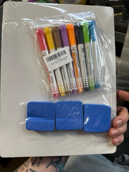 Condition photo showing New/Like New for White Board Dry Erase Boards Classroom Pack Mini White Boards 9" x12” Double Sided Personal Whiteboards for Students Teachers School Supplies Lapboards (Set of 6 Boards & Erasers & Pens)