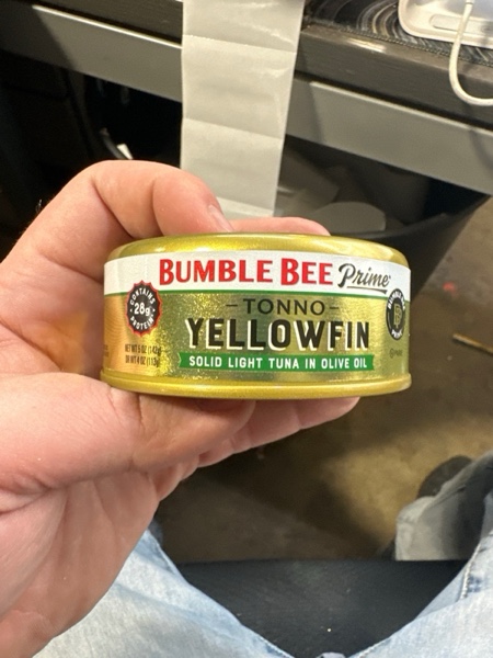 Condition photo showing New/Like New for Bumble Bee Prime Tonno Tuna In Olive Oil, 5 oz Easy Open Can (Pack of 1) - Premium Wild Caught Yellowfin Ahi Tuna - 28g Protein Per Serving - Non-GMO Project Verified, Gluten Free, Kosher