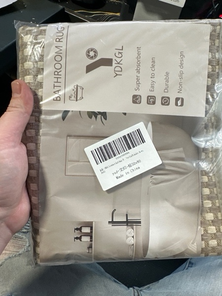 Condition photo showing New/Like New for YDKGL Bath Mat Bathroom Rugs Non Slip Washable, Soft Braided Ultra Thin Bath Mat, Super Absorbent Quick Dry Bath Rug Shower Mat, Rubber Backing, Fit Under Door Bathroom Floor Tub, Brown 20" x 31" 20" x 31" A- Brown