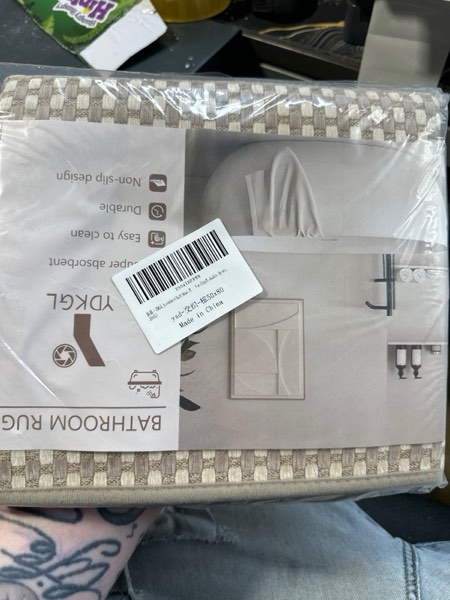 Condition photo showing New/Like New for YDKGL Bath Mat Bathroom Rugs Non Slip Washable, Soft Braided Ultra Thin Bath Mat, Super Absorbent Quick Dry Bath Rug Shower Mat, Rubber Backing, Fit Under Door Bathroom Floor Tub, Brown 20" x 31" 20" x 31" A- Brown