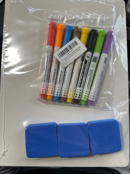 Condition photo showing New/Like New for White Board Dry Erase Boards Classroom Pack Mini White Boards 9" x12” Double Sided Personal Whiteboards for Students Teachers School Supplies Lapboards (Set of 6 Boards & Erasers & Pens)