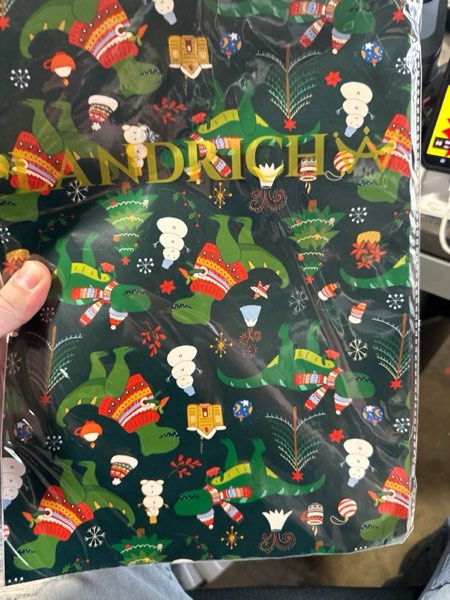 Condition photo showing New/Like New for PlandRichW Dinosaurs Christmas Wrapping Paper - 6 Jumbo Xmas Sheets 28"x40" with Santa - Hat Dinosaurs, Festive Trees & Snowman Patterns - Holiday Gift Wrap for All Ages, Easy - Storage Flat Sheets Christmas - Green Dinosaurs