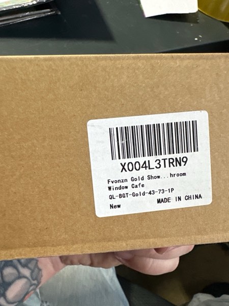 Condition photo showing New/Like New for Gold Shower Curtain Rods for Windows 40-73 inch Adjustable Shower Rod Spring Tension Curtain Rods No Drilling Extra Long Gold Curtain Rod Non Slip Shower Rods for Bathroom Window Cafe 43-73-1P-Gold Gold