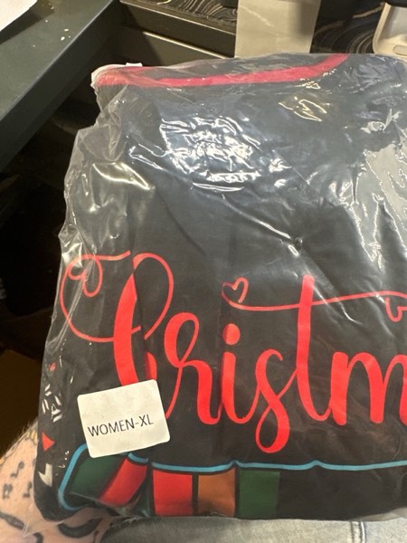 Condition photo showing New/Like New for Onancehim Matching Christmas Pajamas Sets for Family, Cute Womens Mens Christmas Pjs Set Women X-Large Black Christmas