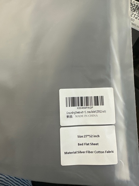 Condition photo showing New/Like New for Grounding Sheet, Grounding Flat Sheet with Silver Fiber Grounded Bed Sheet Earth Sheet for Improved Sleep & Stress Relief (27x52 in) Gray Crib