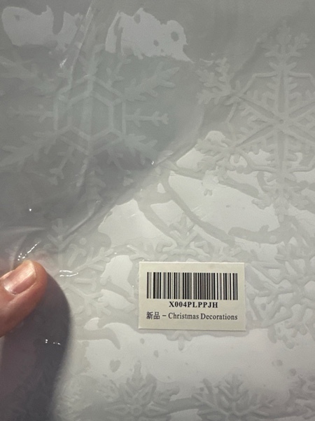 Condition photo showing New/Like New for Christmas Party Decorations - Snowflake Window Clings Stickers for Glass | Christmas Decorations Indoor Outdoor - Holiday Santa Claus Reindeer Decals Xmas Decor Party Favors Supplies for Outside 2025 White Red