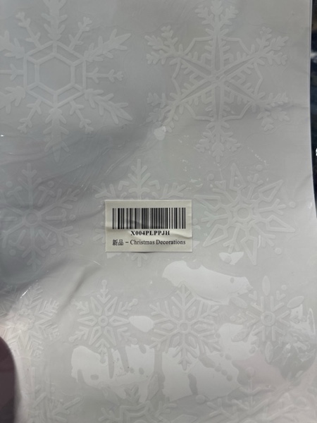 Condition photo showing New/Like New for Christmas Party Decorations - Snowflake Window Clings Stickers for Glass | Christmas Decorations Indoor Outdoor - Holiday Santa Claus Reindeer Decals Xmas Decor Party Favors Supplies for Outside 2025 White Red