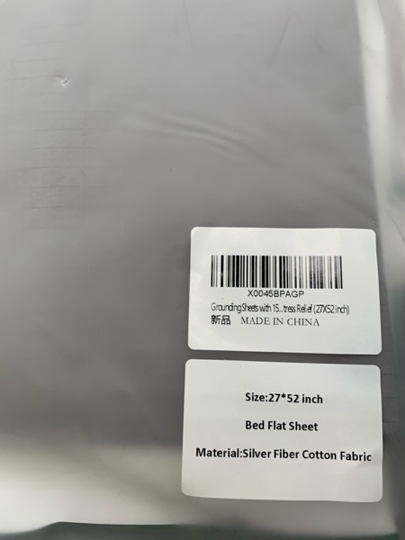 Condition photo showing New/Like New for Grounding Sheet, Grounding Flat Sheet with Silver Fiber Grounded Bed Sheet Earth Sheet for Improved Sleep & Stress Relief (27x52 in) Gray Crib