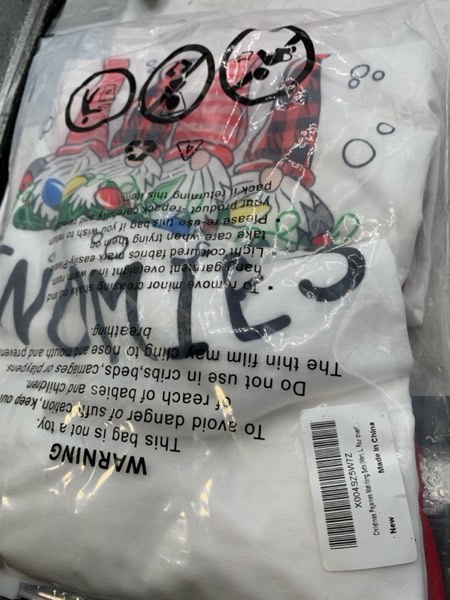 Condition photo showing New/Like New for JAXUH Matching Christmas Pajamas for Family/Couples, Plaid Pants with Christmas Tree Printed Tops Sleepwear, Xmas PJs Sets Men Large Four Dwarf