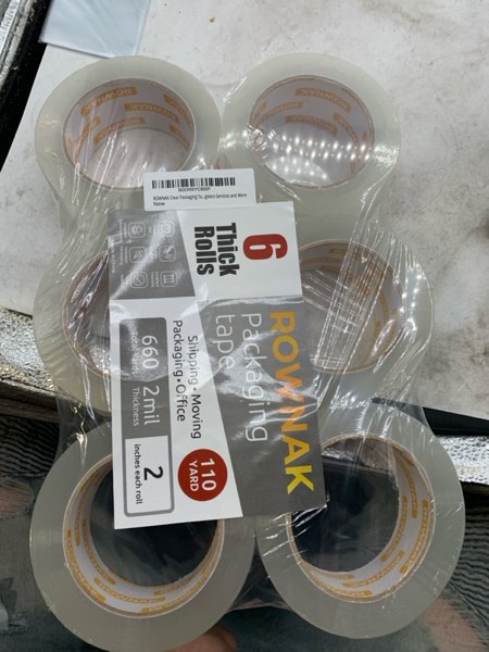 Condition photo showing New/Like New for Clear Packing Tape 6 Rolls - Heavy Duty Packaging Tape 2.0mil Thick, 2.0 in. Wide x 110 Yards - Strong Adhesive, Silent, Reliable Package Tape for Home Office Shipping Moving Sealing 6rolls/ 2.0mil/ 110yard 6