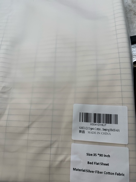 Condition photo showing New/Like New for KABOUQI Grounding Sheet, Grounding Bed Sheets Earth Connected Grounding Flat Sheets for Better Sleep with Silver Fiber & Organic Cotton (90x35 inch) White Half