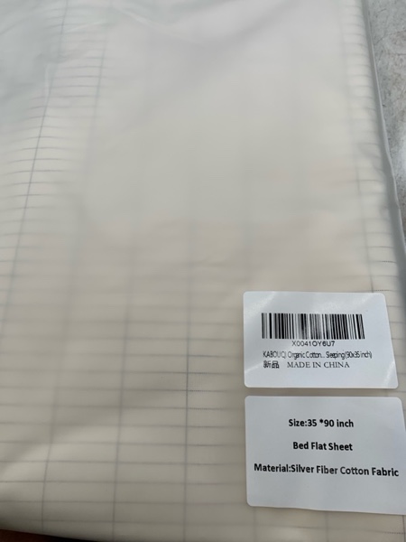 Condition photo showing New/Like New for KABOUQI Grounding Sheet, Grounding Bed Sheets Earth Connected Grounding Flat Sheets for Better Sleep with Silver Fiber & Organic Cotton (90x35 inch) White Half