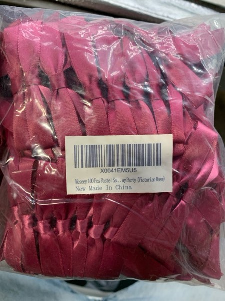 Condition photo showing New/Like New for 100 Pcs Satin Ribbon Bows with Twist Tie 2.5 Inch Victorian Rose Pretied Premade Colored Craft Bows for Gift Wrapping Basket Wedding Baby Shower Brithday Party (Victorian Rose)