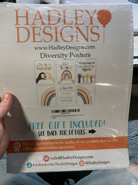 Condition photo showing New/Like New for Hadley Designs Diversity Posters For Classroom Elementary –6 Inclusive Everyone Is Welcome Classroom Decor, Safe Space Sign Preschool Kindness Posters For Classrooms, Boho Multicultural Poster Boho Pastel