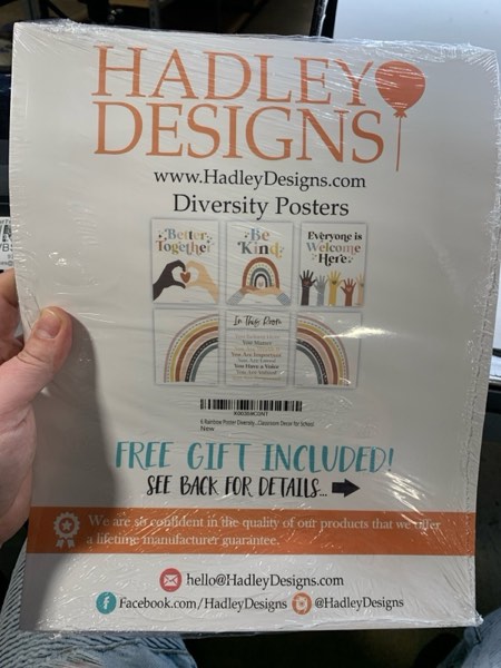 Condition photo showing New/Like New for Hadley Designs Diversity Posters For Classroom Elementary –6 Inclusive Everyone Is Welcome Classroom Decor, Safe Space Sign Preschool Kindness Posters For Classrooms, Boho Multicultural Poster Boho Pastel