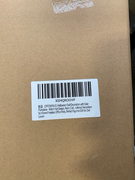 Condition photo showing New/Like New for Owl Halloween Indoor Decoration: 8.9'' Witch Hat Owl Ornament with Solar Pumpkins & Eyes for Home Fireplace Office Party Perfect Collectible Figurines Gift for Gothic Lovers Halloween Owl with Solar Pumpkins