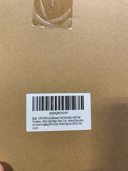 Condition photo showing New/Like New for Owl Halloween Indoor Decoration: 8.9'' Witch Hat Owl Ornament with Solar Pumpkins & Eyes for Home Fireplace Office Party Perfect Collectible Figurines Gift for Gothic Lovers Halloween Owl with Solar Pumpkins