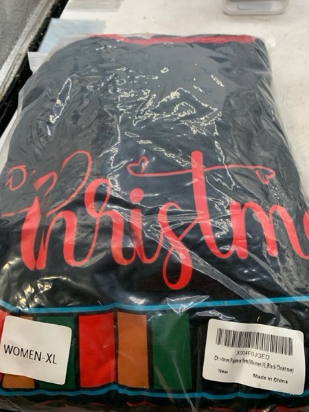 Condition photo showing New/Like New for (Women-XL) Onancehim Matching Christmas Pajamas Sets for Family, Cute Womens Mens Christmas Pjs Set Women X-Large Black Christmas