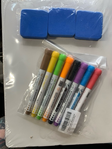 Condition photo showing New/Like New for White Board Dry Erase Boards Classroom Pack Mini White Boards 9" x12” Double Sided Personal Whiteboards for Students Teachers School Supplies Lapboards (Set of 6 Boards & Erasers & Pens)