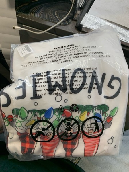 Condition photo showing New/Like New for (Men-Large) JAXUH Matching Christmas Pajamas for Family/Couples, Plaid Pants with Christmas Tree Printed Tops Sleepwear, Xmas PJs Sets Men Large Four Dwarf