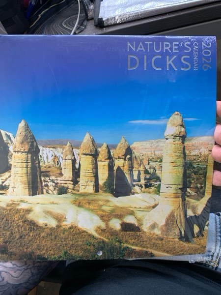 Condition photo showing New/Like New for Nature's Dicks Calendar 2026, White Elephant Gift, Funny Calendar, Joke Present, of Nature Wall Calendar