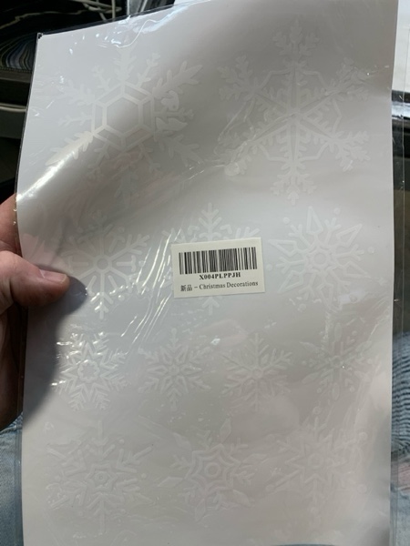 Condition photo showing New/Like New for Christmas Party Decorations - Snowflake Window Clings Stickers for Glass | Christmas Decorations Indoor Outdoor - Holiday Santa Claus Reindeer Decals Xmas Decor Party Favors Supplies for Outside 2025 White Red