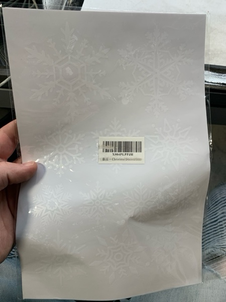 Condition photo showing New/Like New for Christmas Party Decorations - Snowflake Window Clings Stickers for Glass | Christmas Decorations Indoor Outdoor - Holiday Santa Claus Reindeer Decals Xmas Decor Party Favors Supplies for Outside 2025 White Red