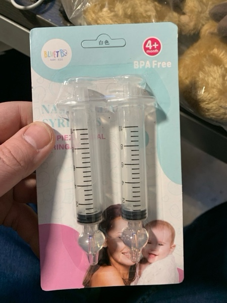 Condition photo showing New/Like New for Bluet B - Baby Nasal Syringe (2-Pack) - Safe Silicone Nasal Aspirator for Newborn - Infant Mucus Removal - 10ml Nose Cleaner Syringe for Baby - Toddler Congestion Relief - Reusable Tips - White 10 ml White