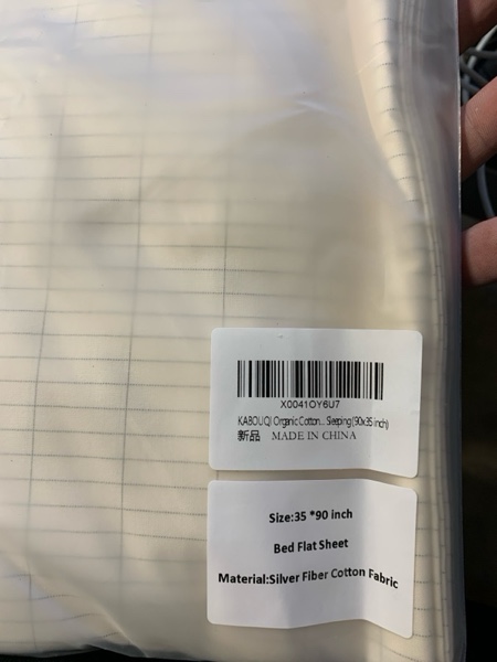 Condition photo showing New/Like New for KABOUQI Grounding Sheet, Grounding Bed Sheets Earth Connected Grounding Flat Sheets for Better Sleep with Silver Fiber & Organic Cotton (90x35 inch) White Half