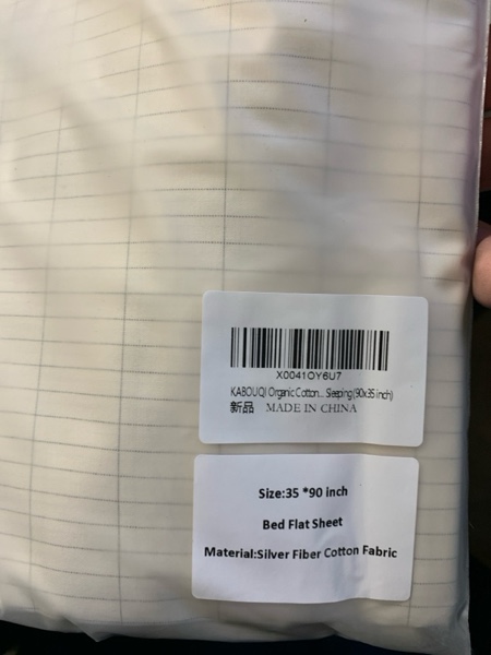 Condition photo showing New/Like New for KABOUQI Grounding Sheet, Grounding Bed Sheets Earth Connected Grounding Flat Sheets for Better Sleep with Silver Fiber & Organic Cotton (90x35 inch) White Half