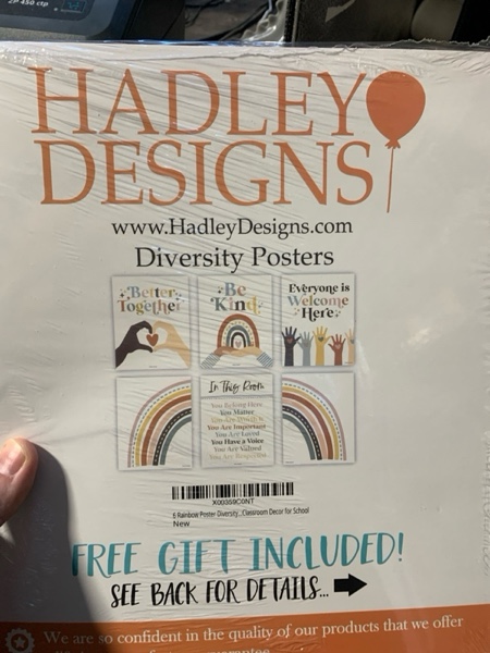 Condition photo showing New/Like New for Hadley Designs Diversity Posters For Classroom Elementary –6 Inclusive Everyone Is Welcome Classroom Decor, Safe Space Sign Preschool Kindness Posters For Classrooms, Boho Multicultural Poster Boho Pastel