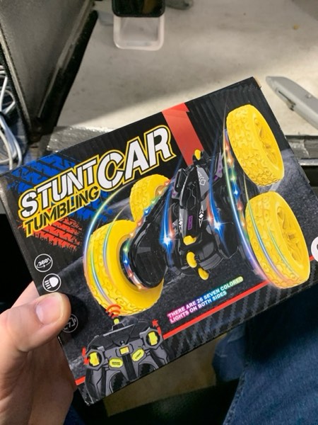 Condition photo showing New/Like New for Remote Control Car,RC Cars with Sides Light Strip and Headlights,Double Sided 360 Flips Rotating RC Stunt Car,2.4Ghz All Terrain Toys for Ages 4-8 Kids Toy for Boys Birthday Gift(Black) Black-led