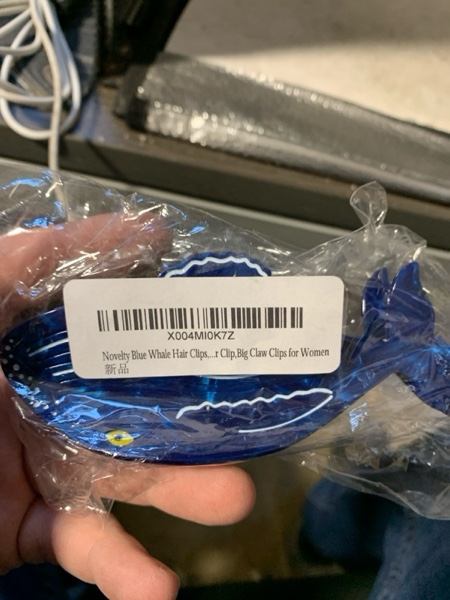 Condition photo showing New/Like New for Novelty Blue Whale Hair Clips,Cute Acetate Hair Clip,Big Claw Clips for Women