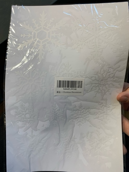 Condition photo showing New/Like New for Christmas Party Decorations - Snowflake Window Clings Stickers for Glass | Christmas Decorations Indoor Outdoor - Holiday Santa Claus Reindeer Decals Xmas Decor Party Favors Supplies for Outside 2025 White Red