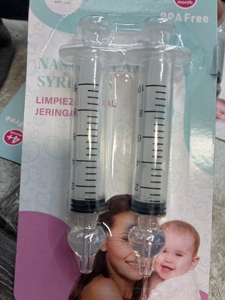 Condition photo showing New/Like New for Bluet B - Baby Nasal Syringe (2-Pack) - Safe Silicone Nasal Aspirator for Newborn - Infant Mucus Removal - 10ml Nose Cleaner Syringe for Baby - Toddler Congestion Relief - Reusable Tips - White 10 ml White