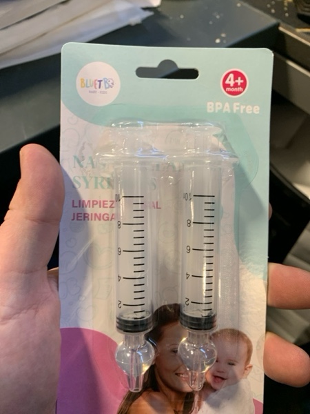 Condition photo showing New/Like New for Bluet B - Baby Nasal Syringe (2-Pack) - Safe Silicone Nasal Aspirator for Newborn - Infant Mucus Removal - 10ml Nose Cleaner Syringe for Baby - Toddler Congestion Relief - Reusable Tips - White 10 ml White