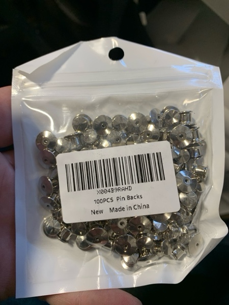 Condition photo showing New/Like New for Ceryvop 100 PCS Pin Backs Locking, Lapel Keepers Clasp, Metal Locks, Brooch, Badge Keepers, Replacement