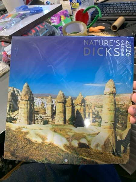 Condition photo showing New/Like New for Nature's Dicks Calendar 2026, White Elephant Gift, Funny Calendar, Joke Present, of Nature Wall Calendar