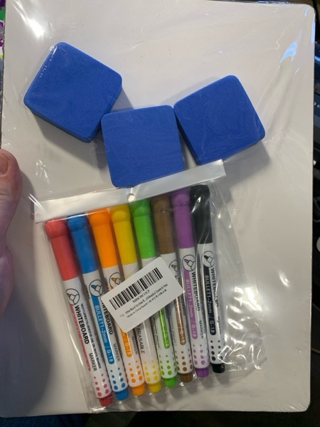 Condition photo showing New/Like New for White Board Dry Erase Boards Classroom Pack Mini White Boards 9" x12” Double Sided Personal Whiteboards for Students Teachers School Supplies Lapboards (Set of 6 Boards & Erasers & Pens)