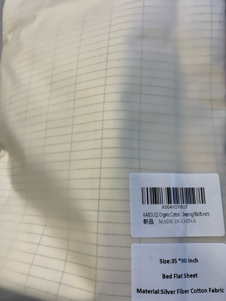 Condition photo showing New/Like New for KABOUQI Grounding Sheet, Grounding Bed Sheets Earth Connected Grounding Flat Sheets for Better Sleep with Silver Fiber & Organic Cotton (90x35 inch) White Half