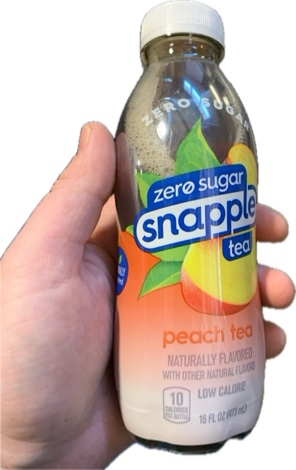 Condition photo showing New/Like New for Snapple Zero Sugar Peach Tea (16 fl oz Recycled Plastic Bottle)